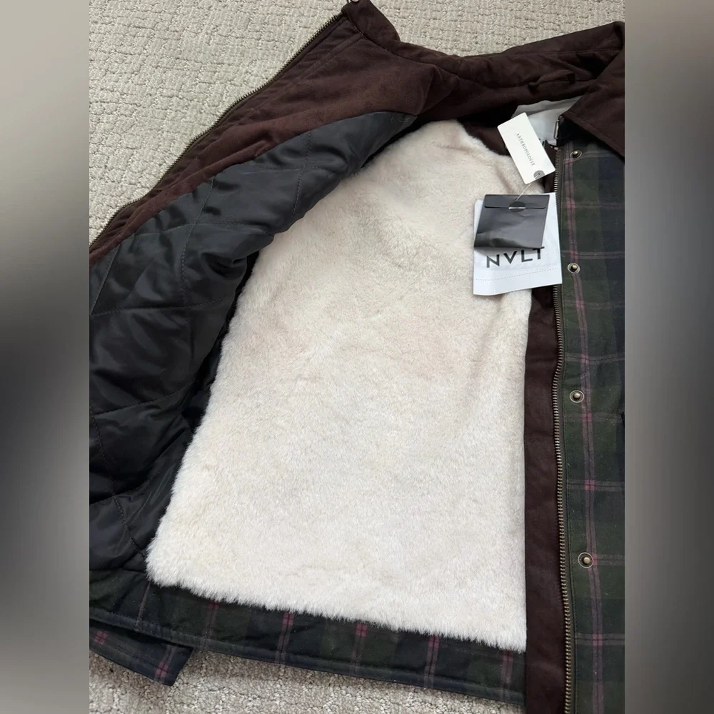 NVLT Anthropologie Waxed - Cotton Plaid Women's Jacket - Picture 11 of 14
